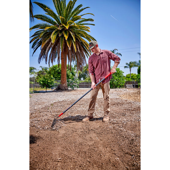 Forged Bow Rake, 16 Head, 16 Tines, Fiberglass Handle