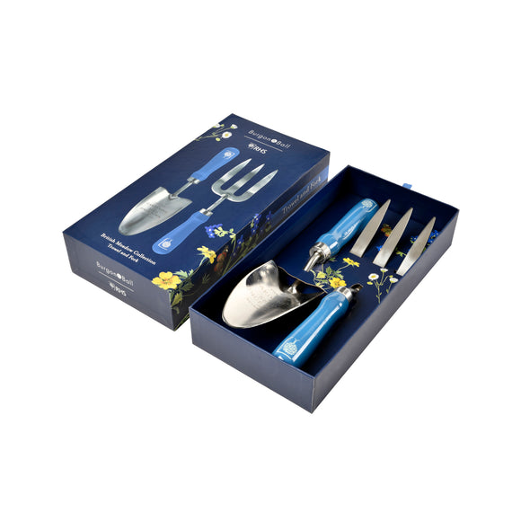 British Meadow Wood Handled Trowel & Fork Set, RHS Endorsed