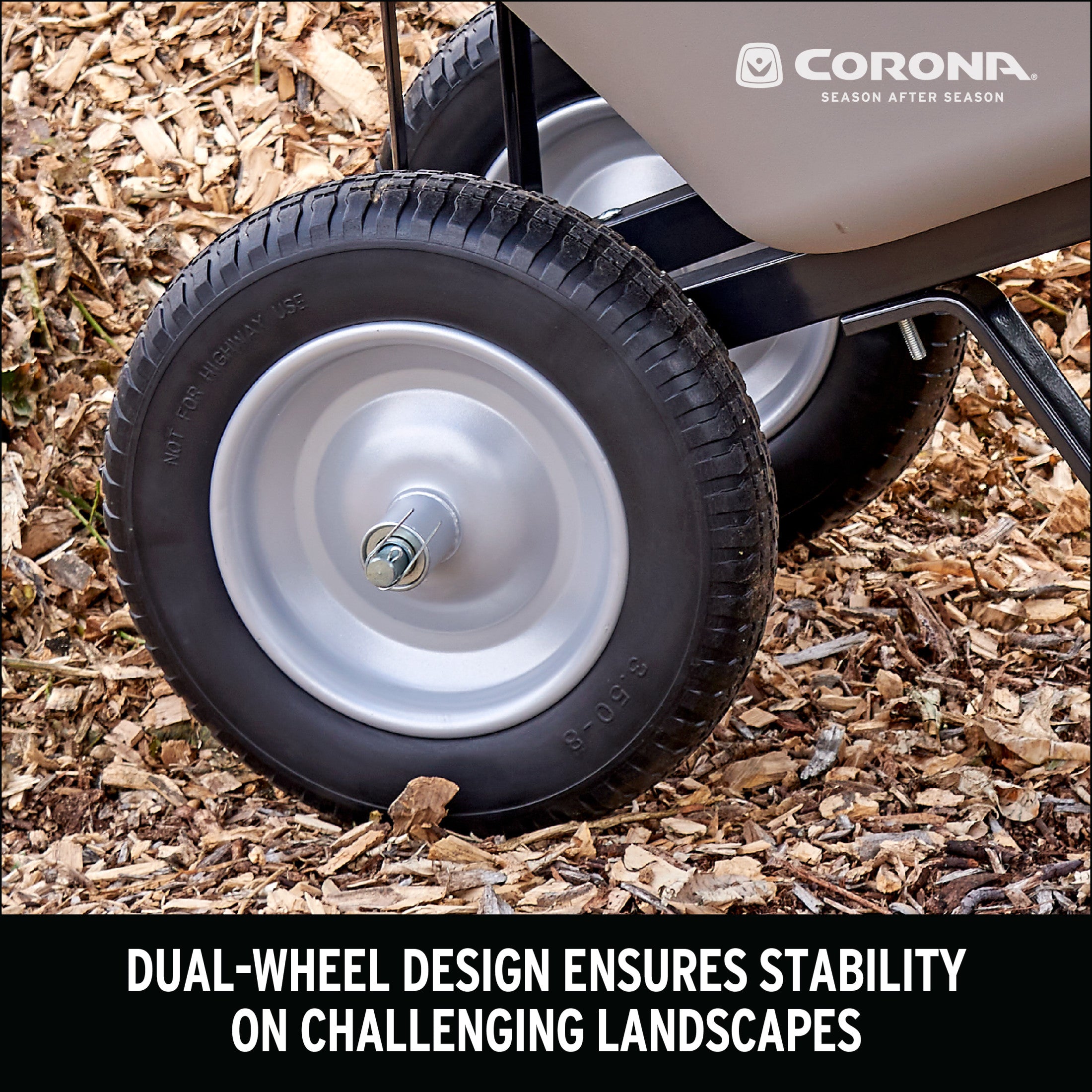 6 Cu. Ft. Poly Wheelbarrow, Flat Free Tires | Corona Clipper Inc.