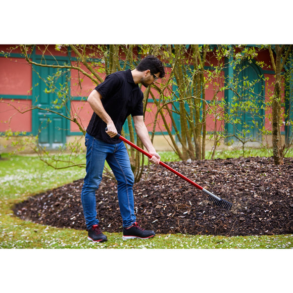 Level Head Rake, 14 in. Head, 14 Tines, Aluminum Handle